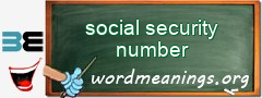 WordMeaning blackboard for social security number
